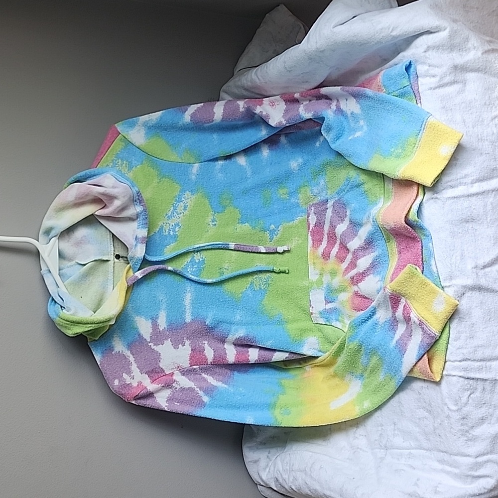 LOVE Charm Sport, multi colored light weight sweatshirt, size small.